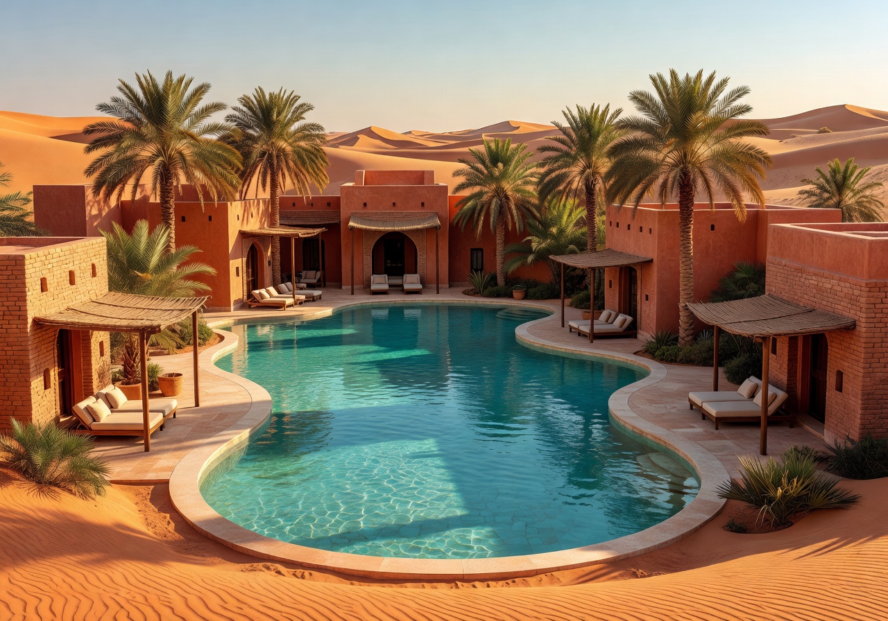 Luxury Desert Oasis Pool Terracotta Architecture
